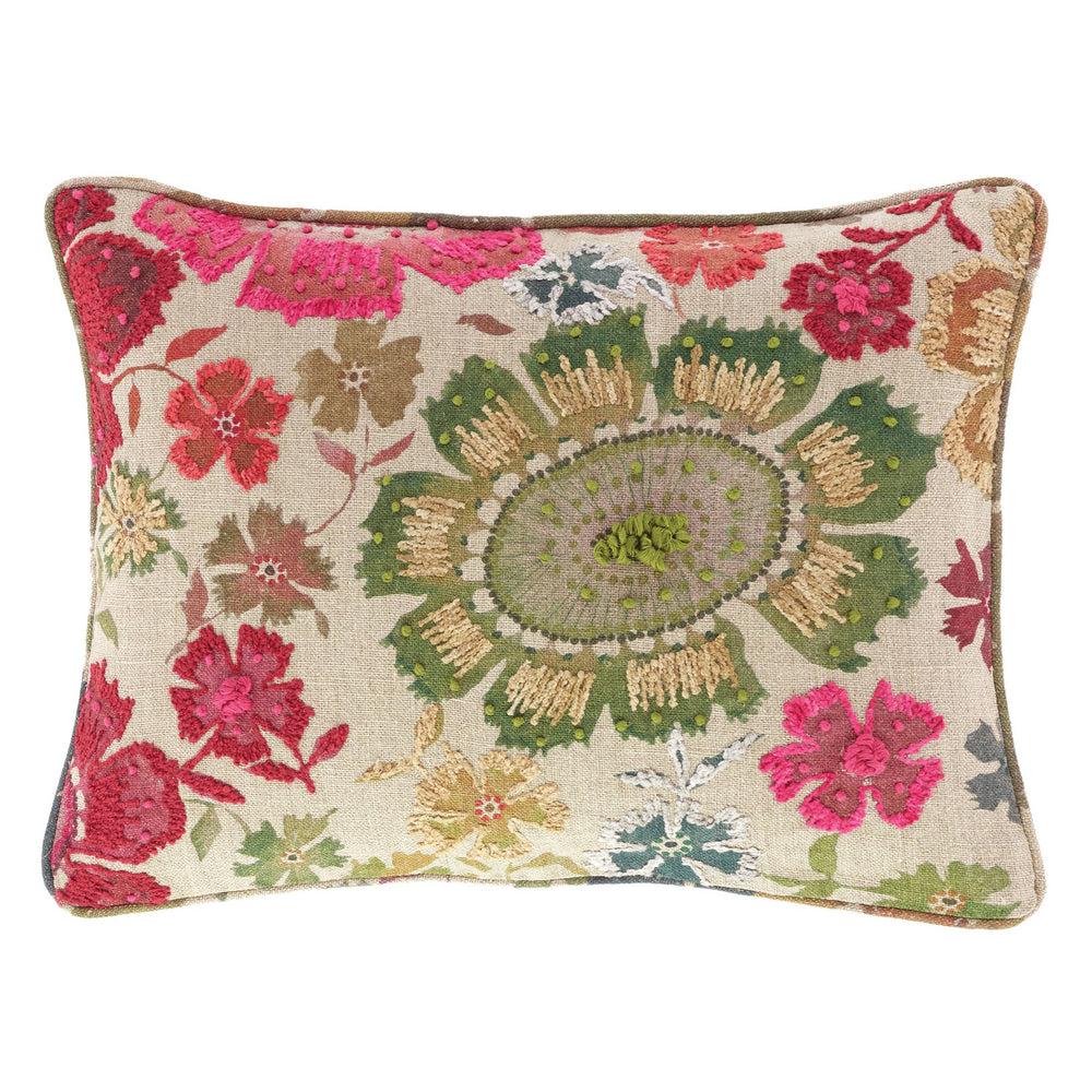 Peruvian Floral Embroidered Decorative Pillow Cover | Multi