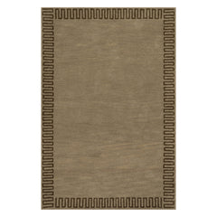 Taya Modern Bordered Rug | Brown