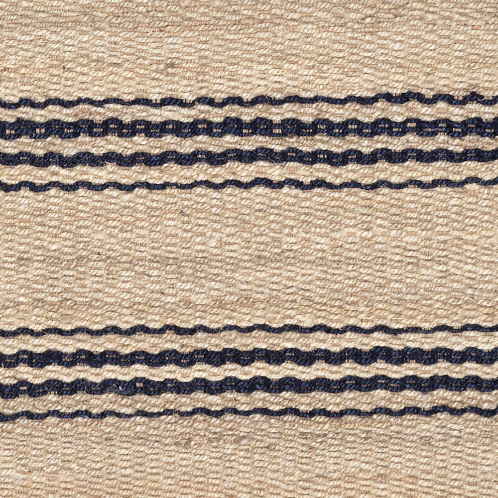 Jute Ticking Handwoven Rug Swatch | Indigo
