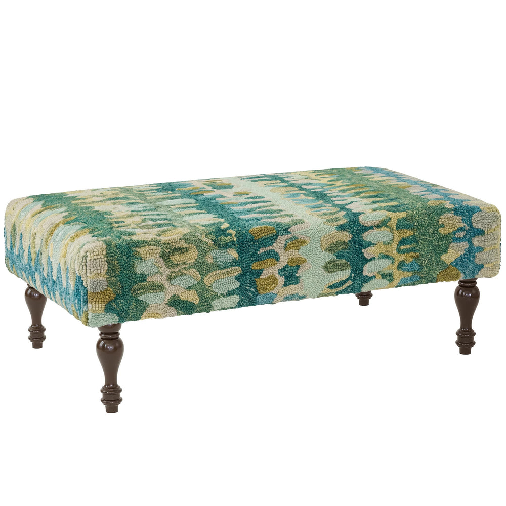 Paint Chip Rug Ottoman | Moss