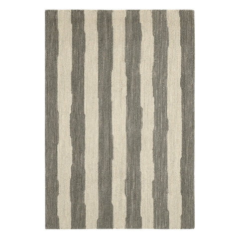 Silas Stripe Grey Hand Micro Hooked Wool Rug