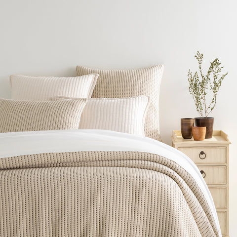 Pick Stitch Matelasse Coverlet | Natural