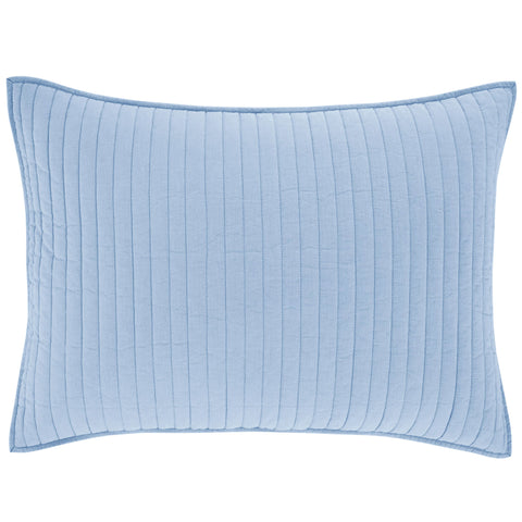 Cozy Cotton French Blue Quilted Sham