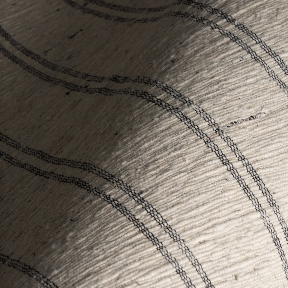 Arven Striped Handmade Cotton Rug | Grey