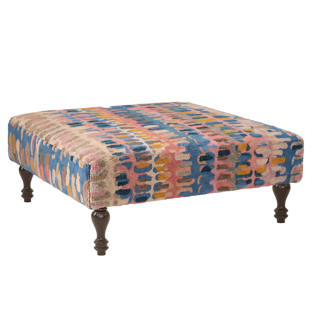 Paint Chip Rug Ottoman | Coral