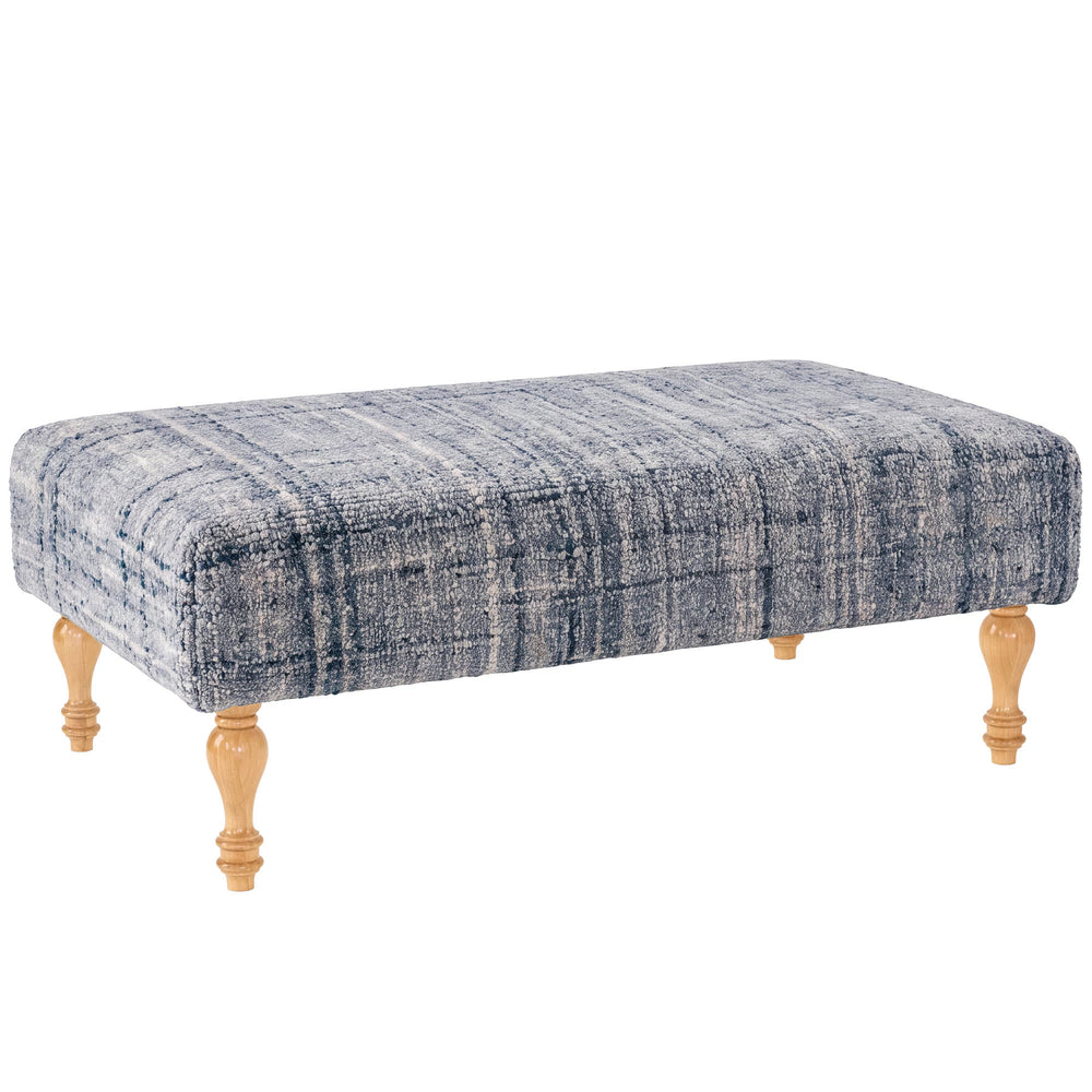 Harris Rug Ottoman | Blue/Ivory