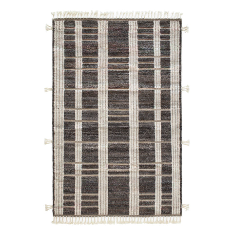 Tory Hand Knotted Wool Rug | Grey/Ivory