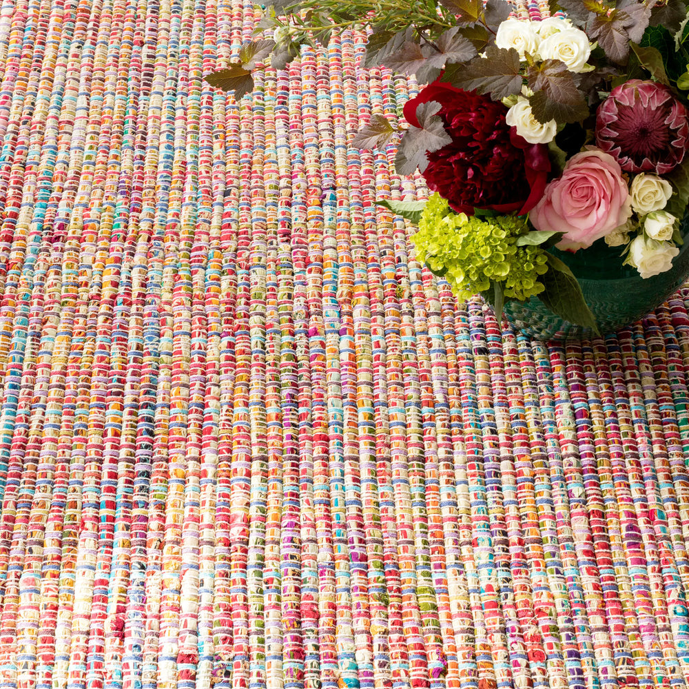 Vista Chindi Handwoven Cotton Rug | Multi