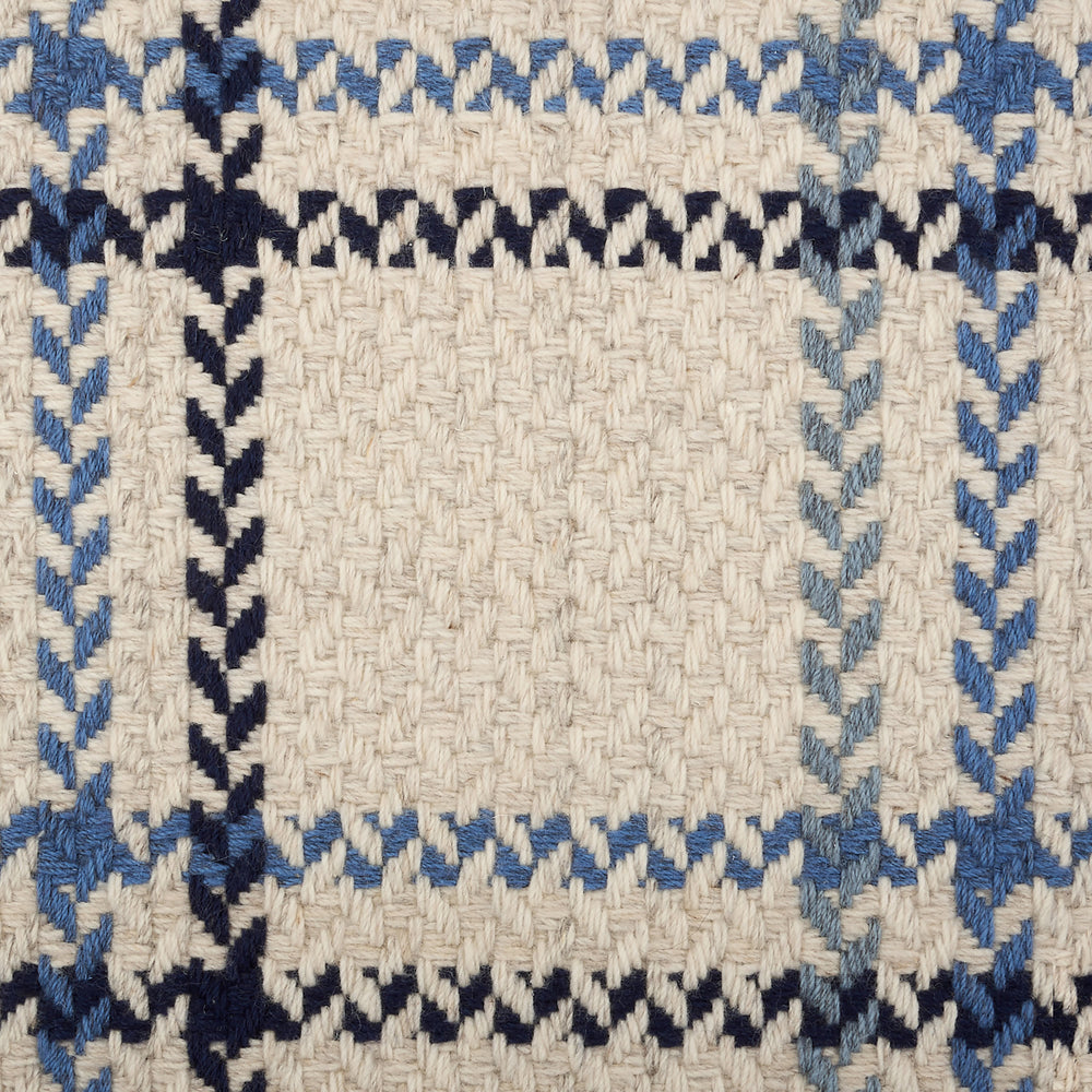 Rhona Plaid Woven Wool Custom Rug Swatch | Blue