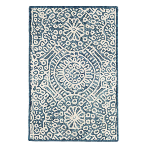 Temple Hand Micro Hooked Wool Custom Rug | Ink