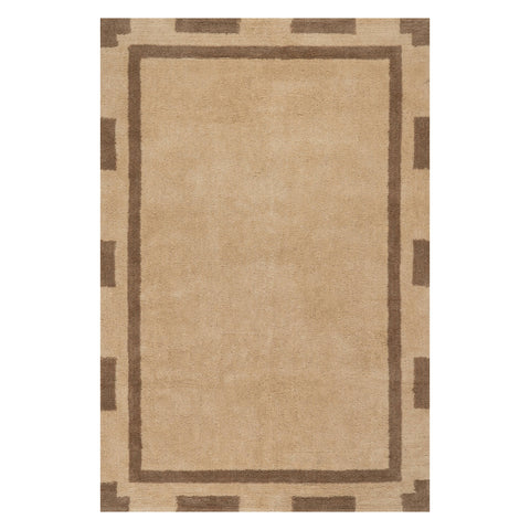 Orlina Scandinavian Bordered Cotton Rug | Cream