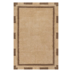 Orlina Scandinavian Bordered Cotton Rug | Cream