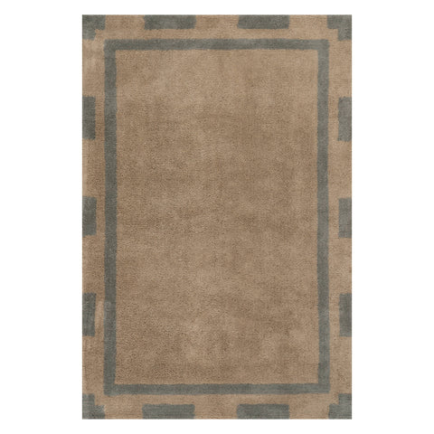Orlina Scandinavian Bordered Cotton Rug | Grey