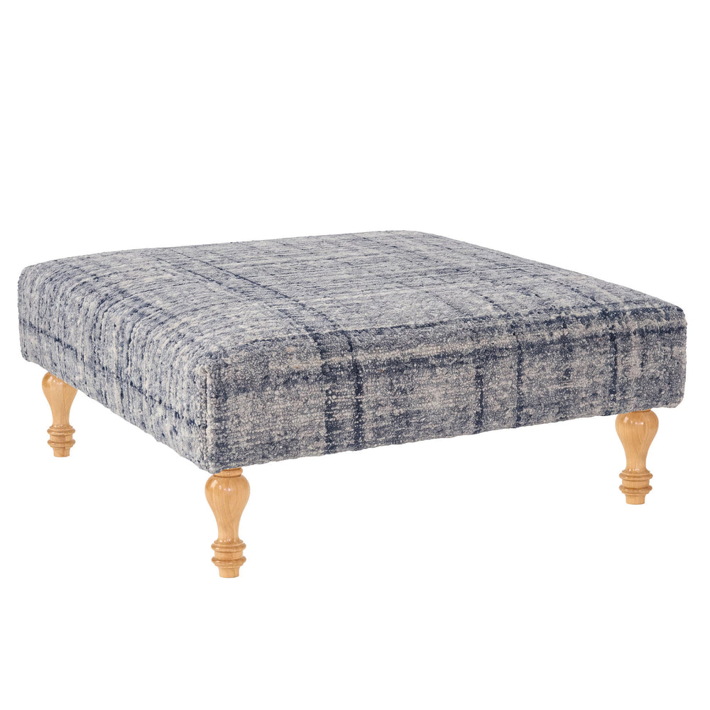 Harris Rug Ottoman | Blue/Ivory