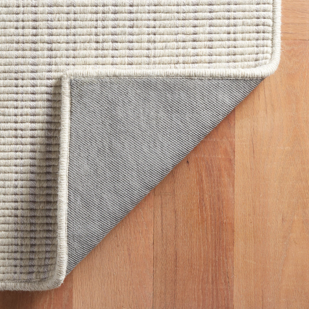 Warren Ticking Woven Wool Custom Rug | Silver