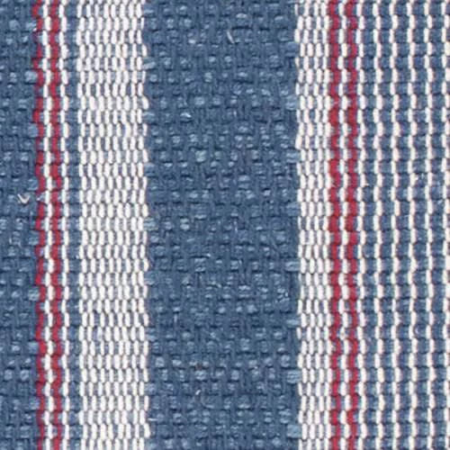 Camden Stripe Handwoven Cotton Rug Swatch | Denim