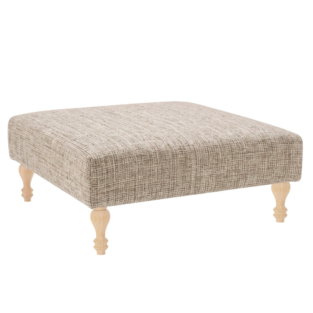 Marled Rug Ottoman | Brown