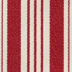 Abby Ticking Red Machine Washable Rug Swatch