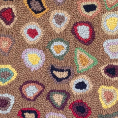 Cat's Paw Hand Micro Hooked Wool Rug Swatch | Brown