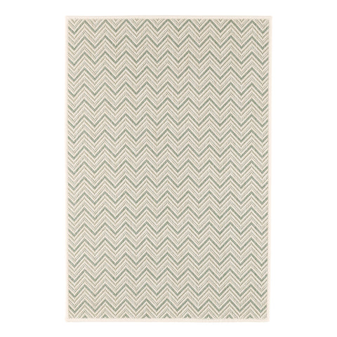 Happy Chevron Seaglass Woven Indoor/Outdoor Custom Rug