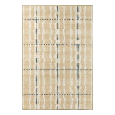 Hallie Plaid Machine Washable Rug | Khaki