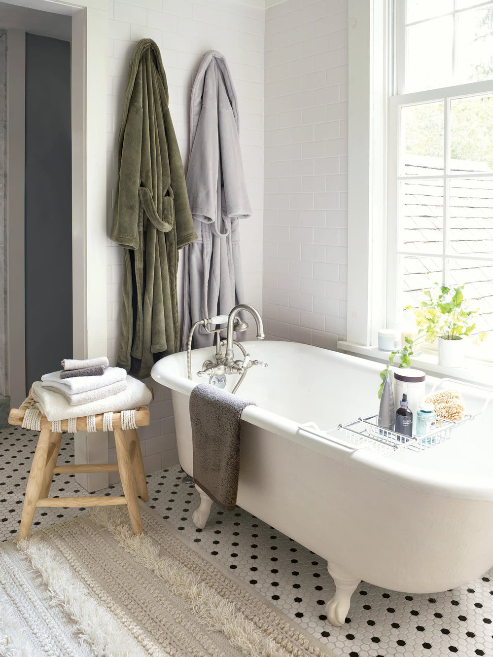 Zhara Stripe Handwoven Performance Rug | Ivory