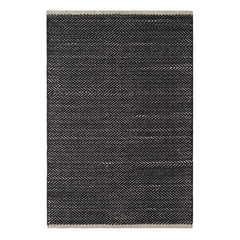 Herringbone Handwoven Cotton Rug | Black