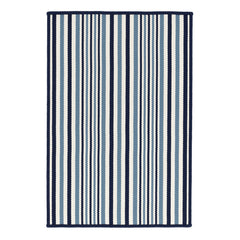 Lyndon Stripe Woven Indoor/Outdoor Custom Rug | Denim