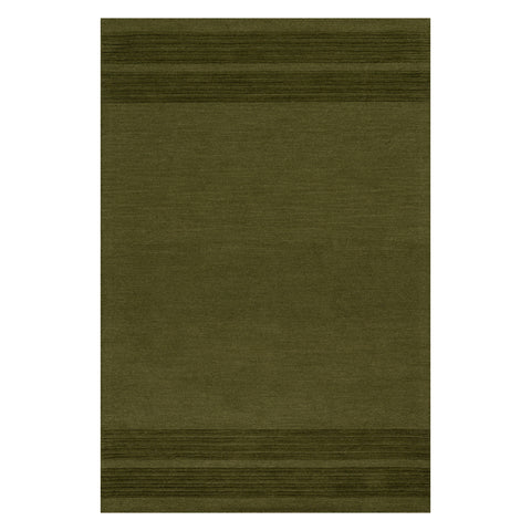 Cotina Modern Bordered Handmade Wool Rug | Green