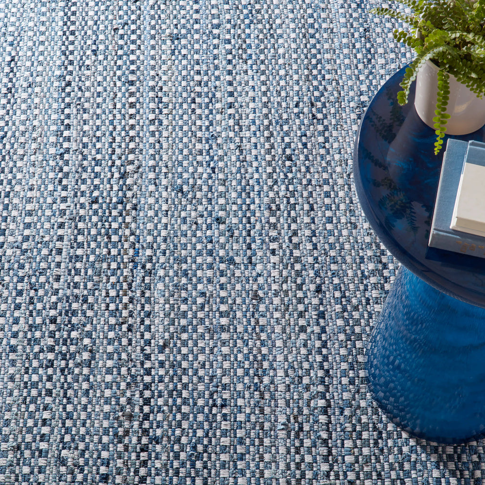 Denim Stone Handwoven Cotton Rug | Blue
