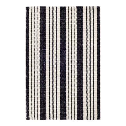 Birmingham Black Handwoven Cotton Rug