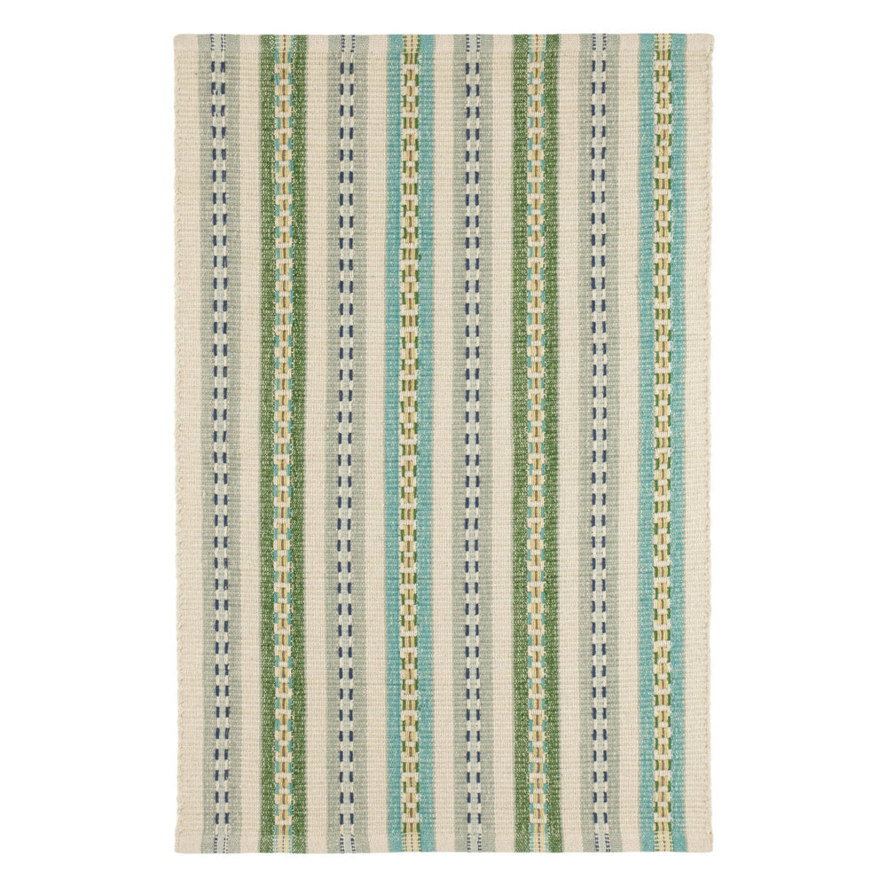 Long Slade Handwoven Cotton Rug | Teal