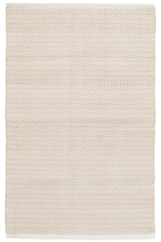 Herringbone Handwoven Indoor/Outdoor Rug | Linen/White