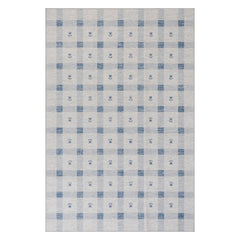 Valen Modern Plaid Machine Washable Rug | Blue