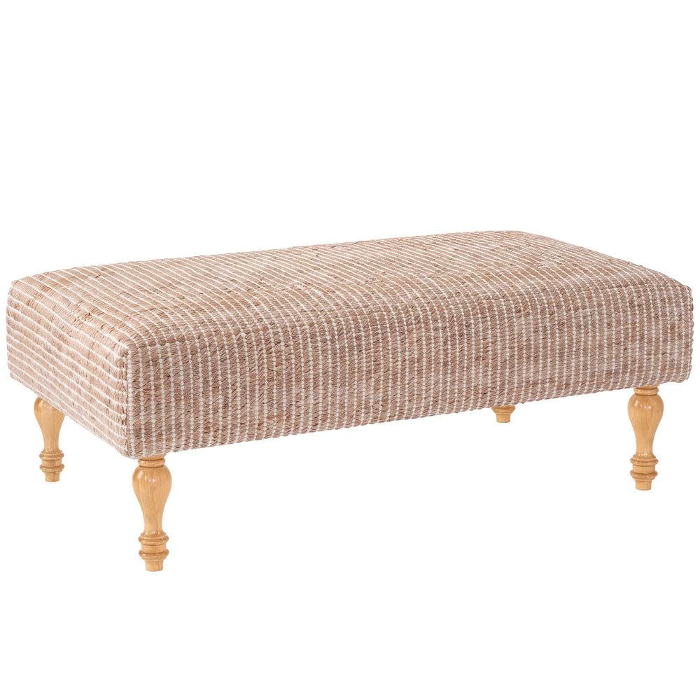 Gridwork Rug Ottoman | Ivory