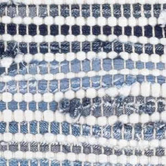 Denim Rag Ribbed Handwoven Cotton Rug Swatch