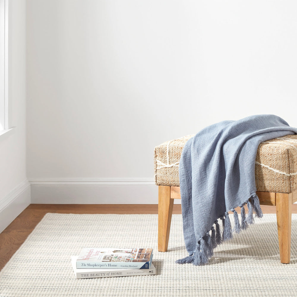 Warren Ticking Woven Wool Custom Rug | Slate