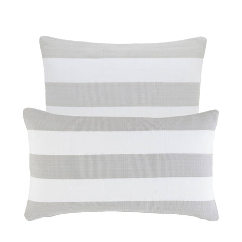 Catamaran Stripe Pearl Grey/White Indoor/Outdoor Decorative Pillow