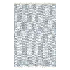 Herringbone Swedish Blue Handwoven Cotton Rug