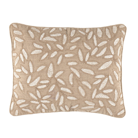 Amelia Embroidered Decorative Pillow Cover | Natural