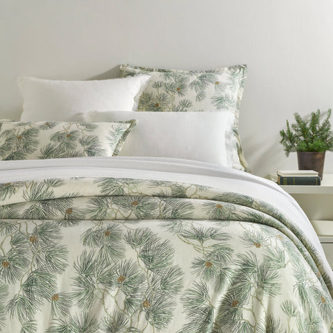 Vintage Pine Boughs Natural Duvet Cover