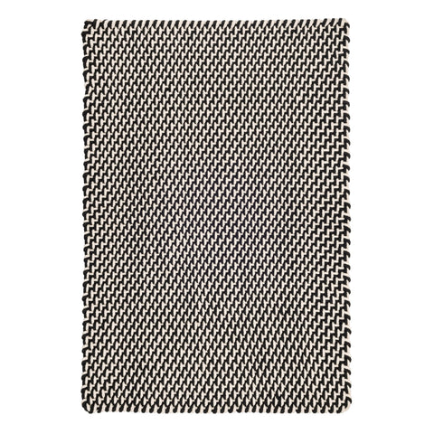 Two-Tone Rope Black/Ivory Handwoven Indoor/Outdoor Rug