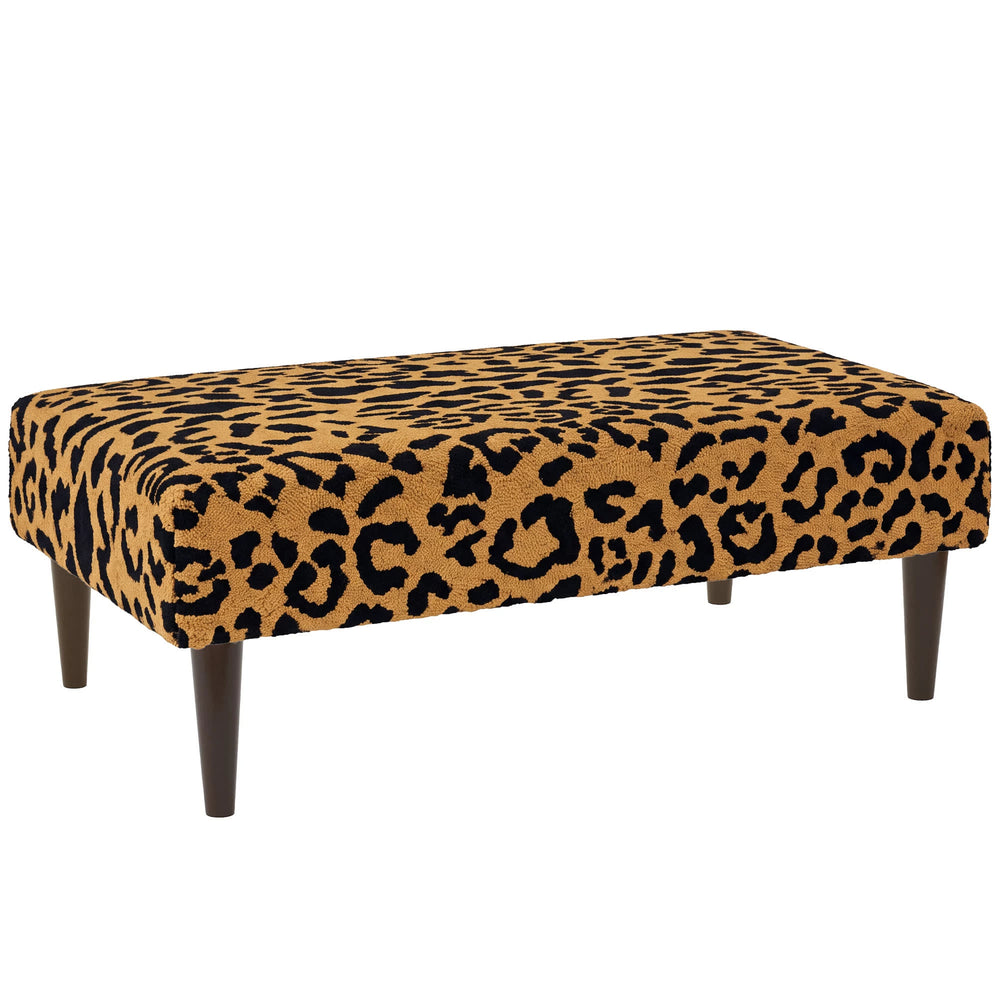 Leopard Rug Ottoman | Brown