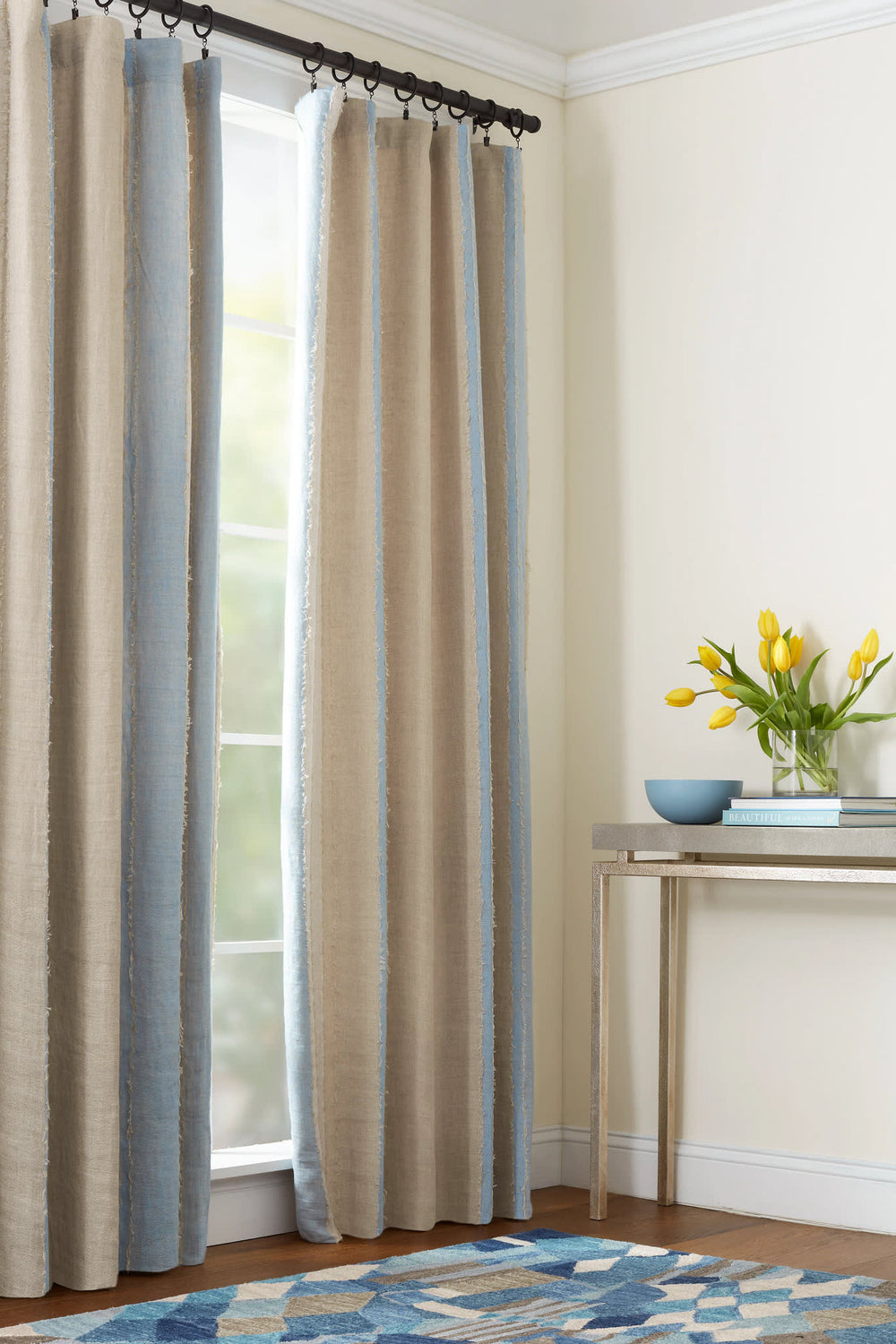 Moon Hills Linen Curtain Panel | Lapis