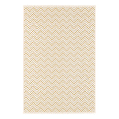 Happy Chevron Woven Indoor/Outdoor Custom Rug | Gold