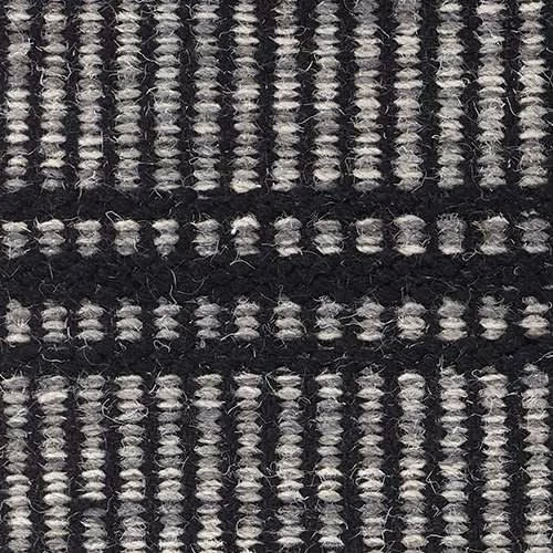 Malta Handwoven Wool Rug Swatch | Black
