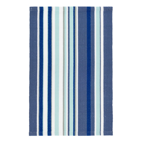 Skyler Stripe Handwoven Indoor/Outdoor Rug | Blue