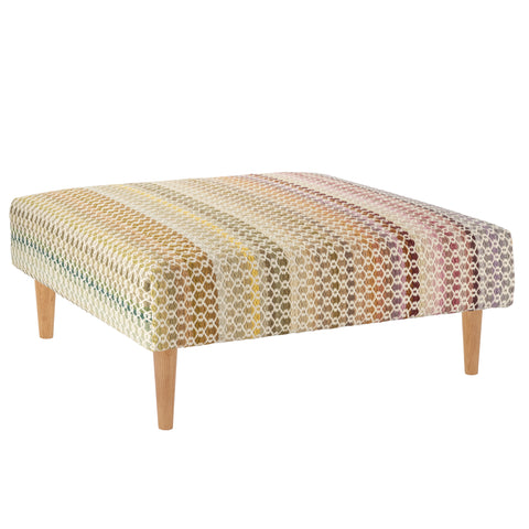 Poppy Multi Custom Rug Ottoman | Multi