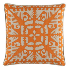 Knight Wood Linen Orange Decorative Pillow Cover