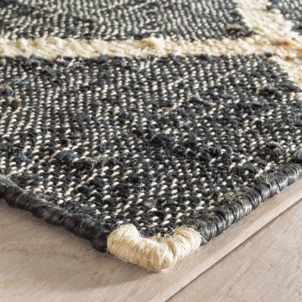 Kali Handwoven Jute Rug | Black